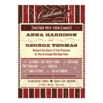 Rustic Poster: Chocolate Burgundy Custom Wedding Personalized Announcement