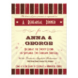 Rustic Poster: Chocolate Burgundy Rehearsal Dinner Custom Announcements
