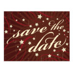 Rustic Poster: Chocolate Burgundy Save the Date Postcards