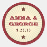 Rustic Poster: Chocolate Burgundy Sticker Seal