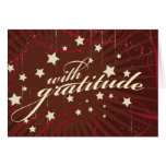 Rustic Poster: Chocolate Burgundy Swirls Thank You Greeting Cards