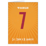 Rustic Poster: Pink &amp; Orage Table Number Card