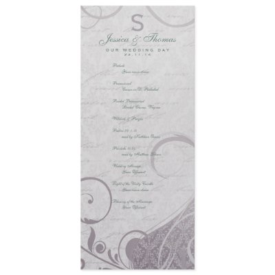 Vintage Poster Wedding Invitations on Poster Subtle Teal Purple Wedding Program Personalized Invitation By