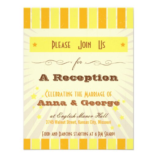 Rustic Poster: Tropical Sun Reception Only Invitations
