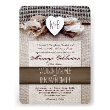 Burlap and Lace Wedding Invitations - Rustic Country Wedding Invitations