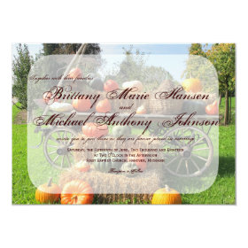 Rustic Pumpkin and Hay Country Wedding Invitations 4.5