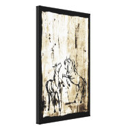 Rustic Rearing Horses wrappedcanvas