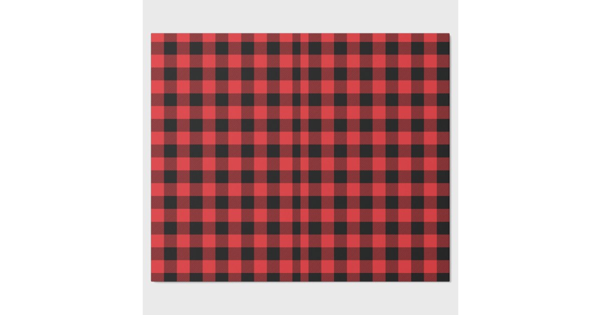 Rustic Red and Black Buffalo Check Wrapping Paper | Zazzle
