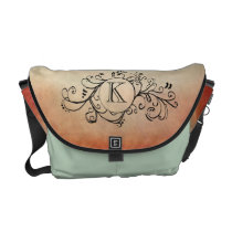 Rustic Red and Teal Bohemian  Flourish Courier Bag
