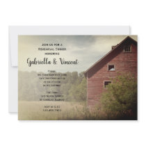 Rustic Red Barn Country Rehearsal Dinner Invite