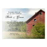 Rustic Red Barn Country Wedding Invitation