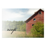 Rustic Red Barn Country Wedding Response Card Invitations