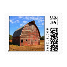 Rustic Red Barn Postage Stamp 1