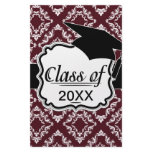 rustic red diamond damask pattern graduation stationery paper