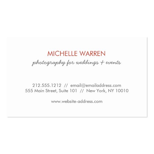 Rustic Red Monogram Circle with Arrow Business Card Templates (back side)