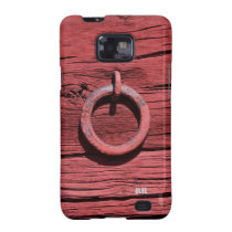 Rustic Red Wood Metal Ring Samsung Galaxy S2 Case at Zazzle