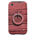 Rustic Red Wood With Metal Ring iPhone 3G/3GS Iphone 3 Tough Cases