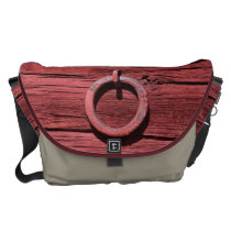 Rustic Red Wood With Metal Ring Large Messenger Courier Bags at  Zazzle