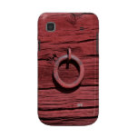 Rustic Red Wood With Metal Ring Samsung Galaxy Samsung Galaxy S Case