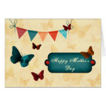 Rustic , retro banner and butterflies cards