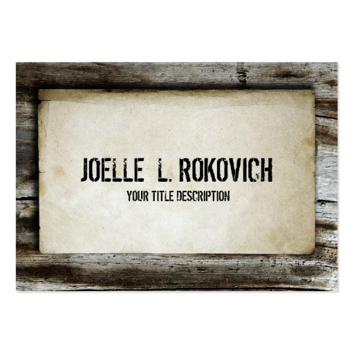 Rustic Retro Wood Plank Business Card Template (front side)