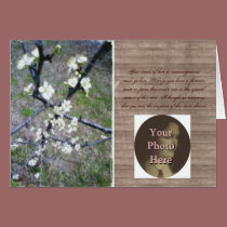 Rustic Romance Plum Blossom (Photo Customizable) cards