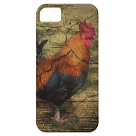 Rustic rooster on barn board design iPhone 5/5S cover