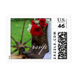 Rustic Roses Country Wedding RSVP Stamp