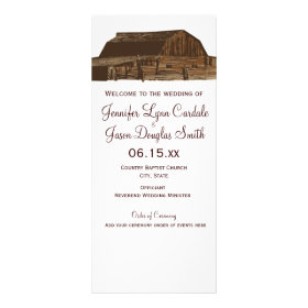 Rustic Rural Country Barn Wedding Programs Personalized Rack Card