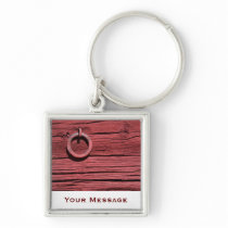 Rustic Rural Red Wood Wall Luggage & Laptop Tag