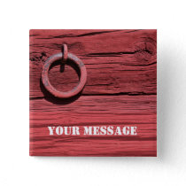 Rustic Rural Red Wooden Barn Badge Name Tag