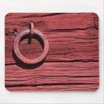 Rustic Rural Red Wooden Barn Mouse Mat