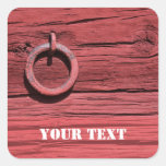 Rustic Rural Red Wooden Barn Wall With Iron Ring Sticker