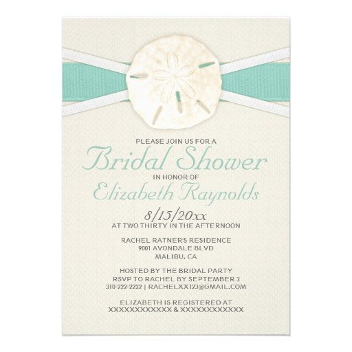 Rustic Sand Dollar Bridal Shower Invitations