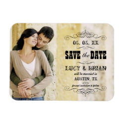 Rustic Save the Date Photo Magnet