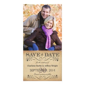 Rustic Save the Date Wedding Photocards Photo Card Template