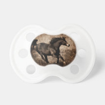 Rustic Sepia Galloping Horse Baby Pacifiers