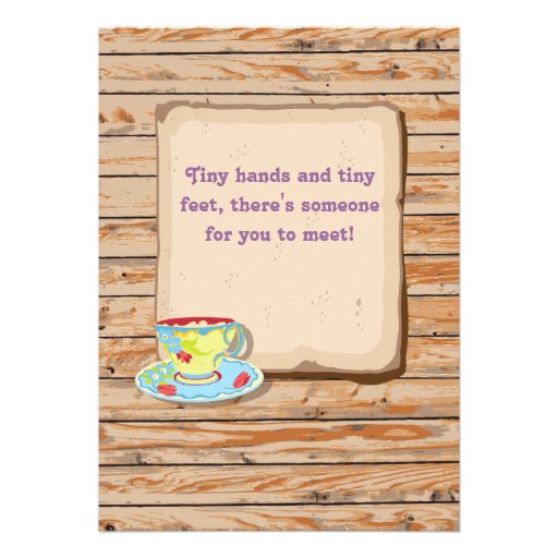 Rustic Sip and See New Baby Invitation