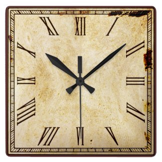 Rustic Square Roman Numeral Clock Face