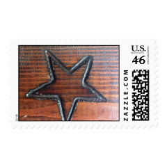 Rustic Star Burned into Wood Table Pyrography Stamps