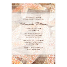Rustic Starfish Brown Bridal Shower Invitation