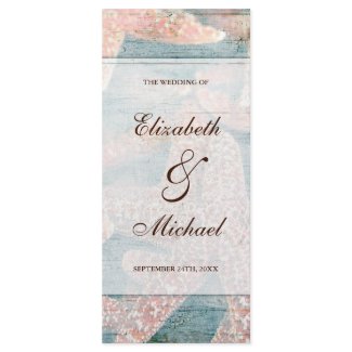 Rustic Starfish Teal Blue Wedding Program zazzle_rackcard