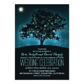 Rustic String Lights Tree Wedding Invitation 5