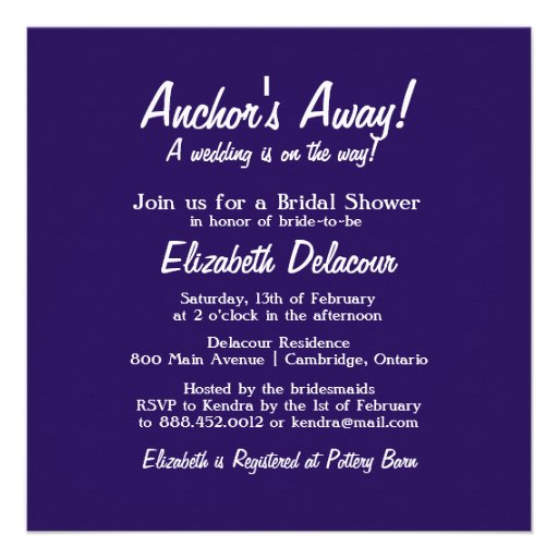 Rustic Stripes Nautical Bridal Shower Invitation