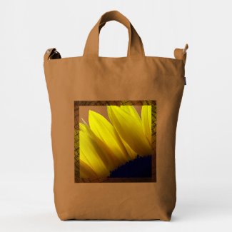 Rustic Sunflower and Burlap Duck Canvas Bag
