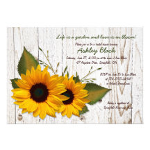 Rustic Sunflower Bridal Shower Invitation