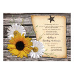 Rustic Sunflower Daisy Wedding Reception Only Custom Invitation
