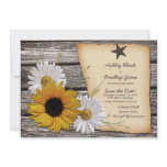 Rustic Sunflower Daisy Wedding Save the Date Custom Invites