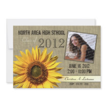 Rustic Sunflower Graduate Photo Announcements