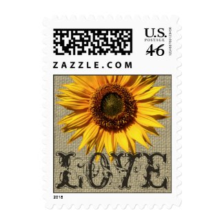 Rustic Sunflower Love Postage Stamp
